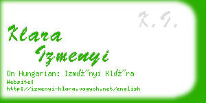 klara izmenyi business card